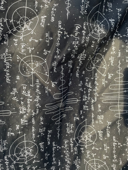 Black hole Time Warp Mathmatic Theory Illustration Print Cotton Soandex Sateen “ In Theory”