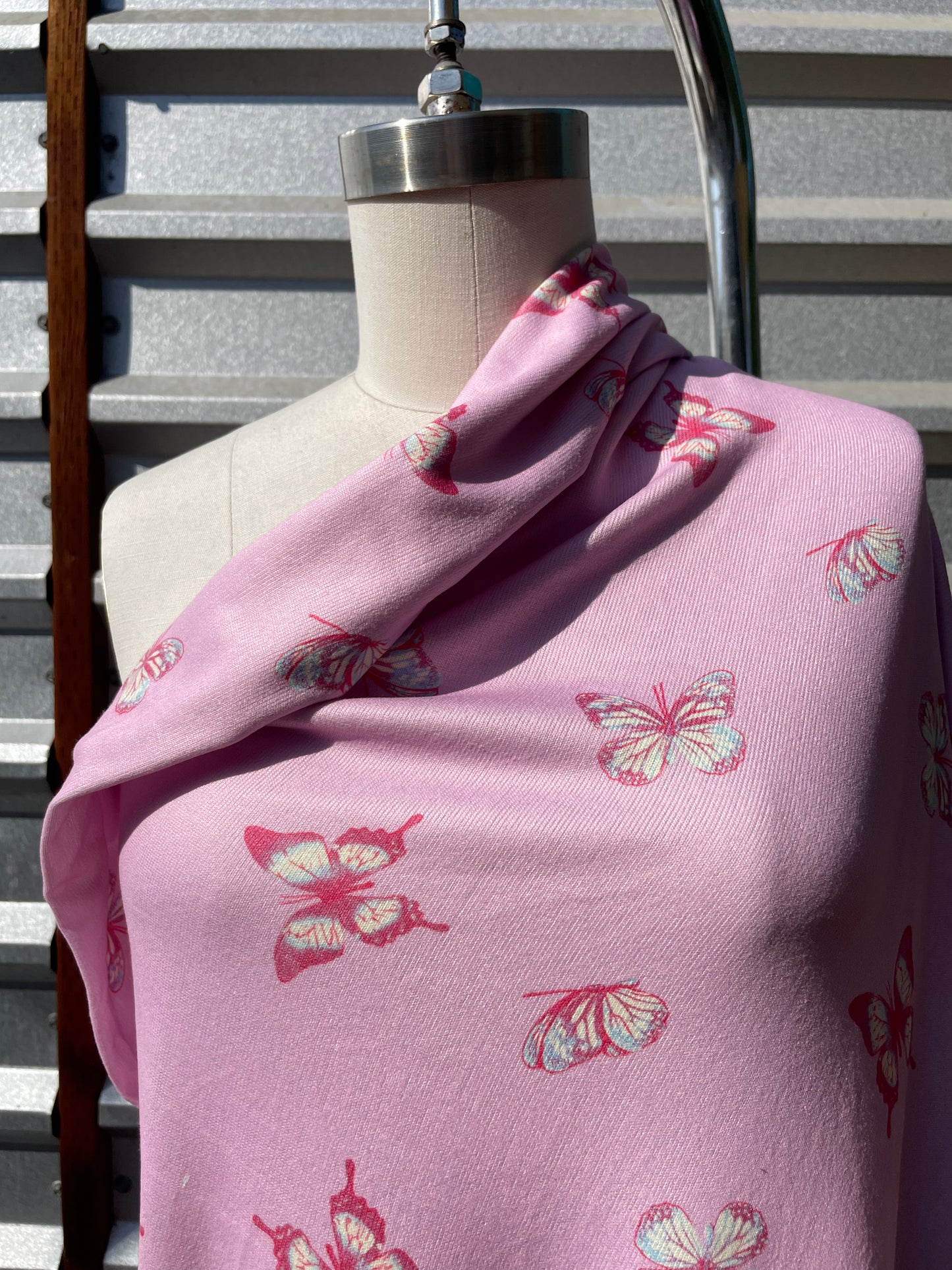 Pink Butterfly Soft Hacci Polyester Spandex Sweater Knit "Butterfly Kisses"