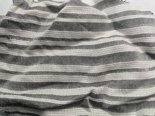 White Grey Stripe Rayon Challis "Ranch Twirl"