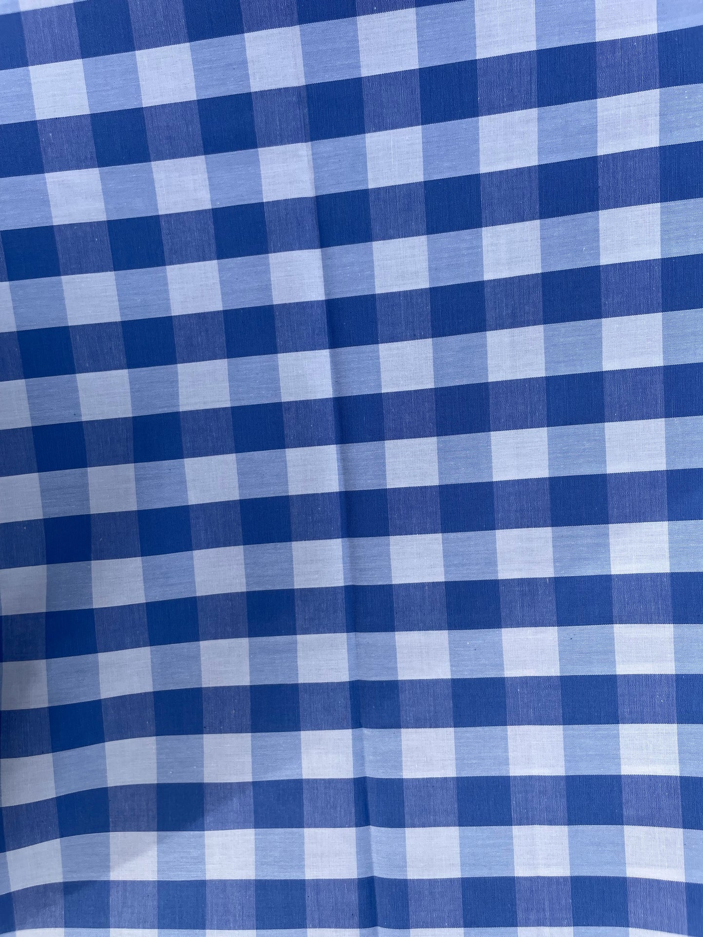 Periwinkle Blue White 1” square Square Gingham Cotton Poplin “Dancing With Dorthy”