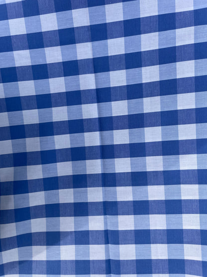 Periwinkle Blue White 1” square Square Gingham Cotton Poplin “Dancing With Dorthy”