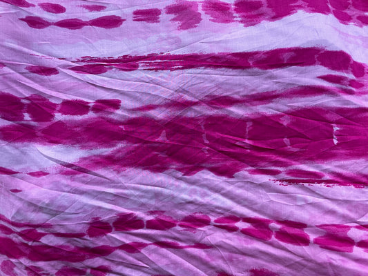 Pink Printed Rayon Challis Tie Dye "Sugar Dive"