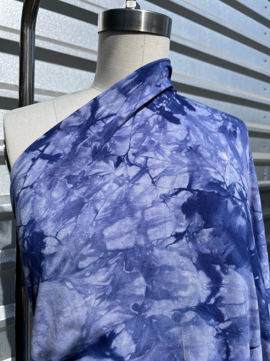 Blue Tie Dye Rayon Spandex Jersey "Indigo Dance"