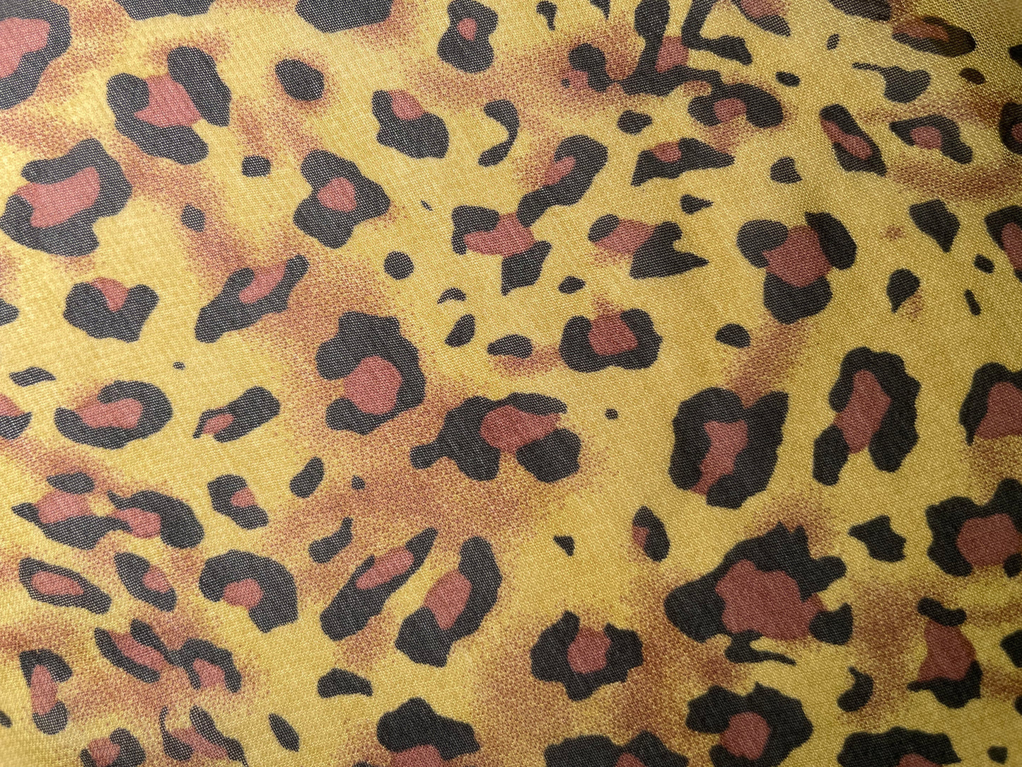 Tan Brown Black Leopard Polyester Chiffon "Rebel Kitten"