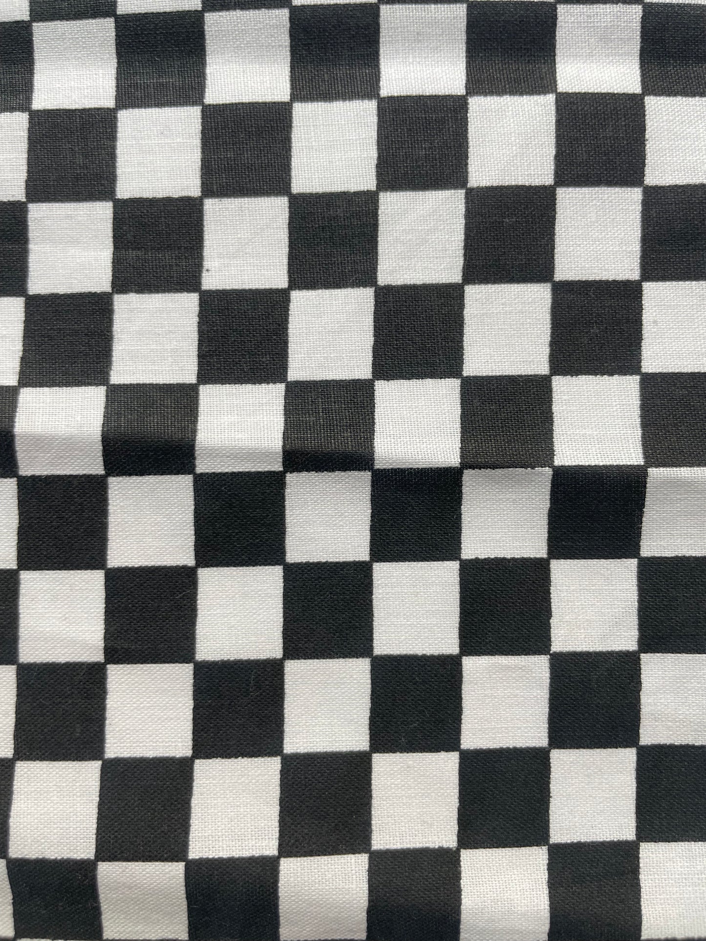 Black White Checker Vintage Cotton Lightweight Poplin "Hot Roddin' "