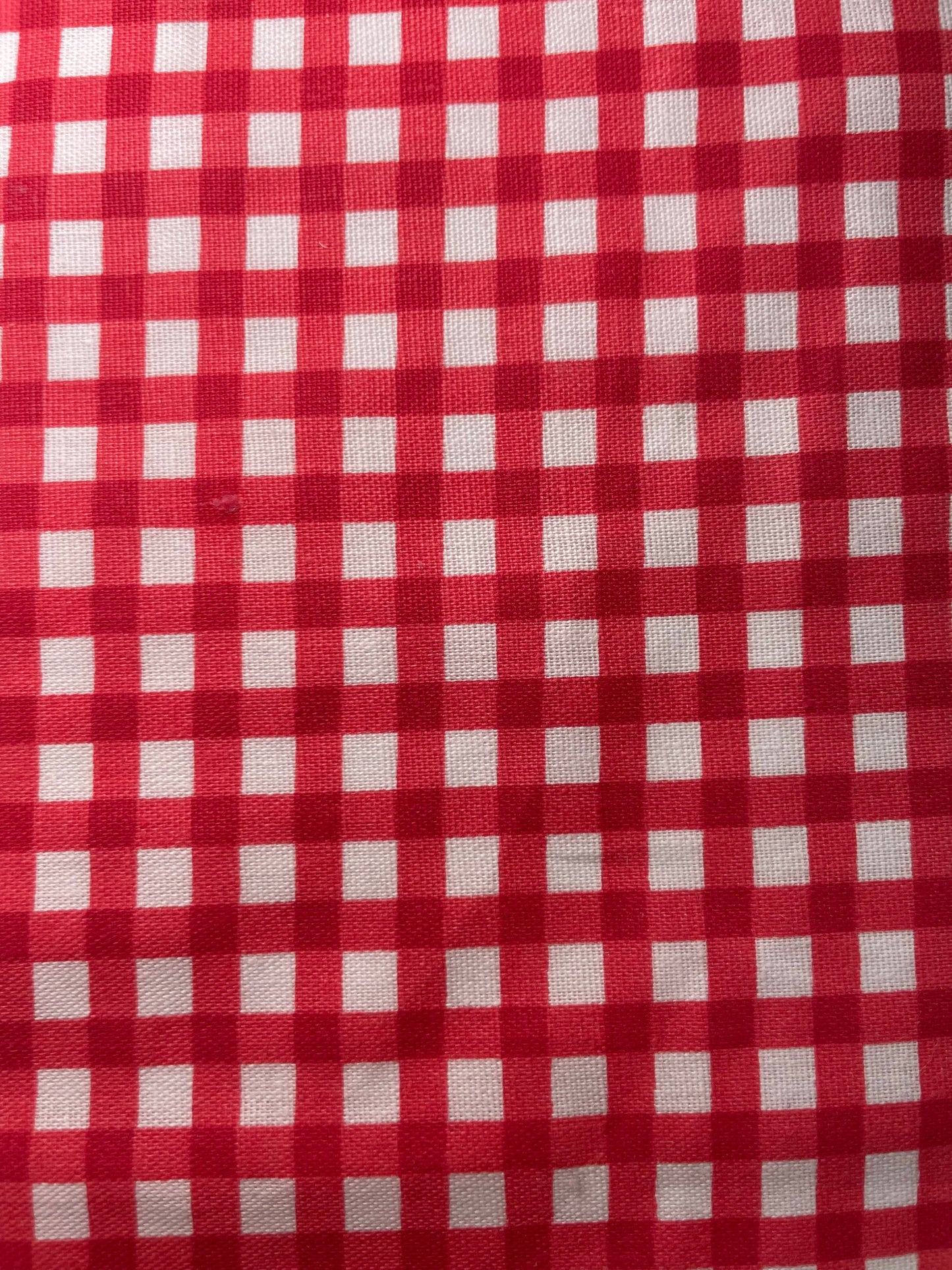 Red White Gingham Vintage Cotton Lightweight Poplin "Picnic with Becca"