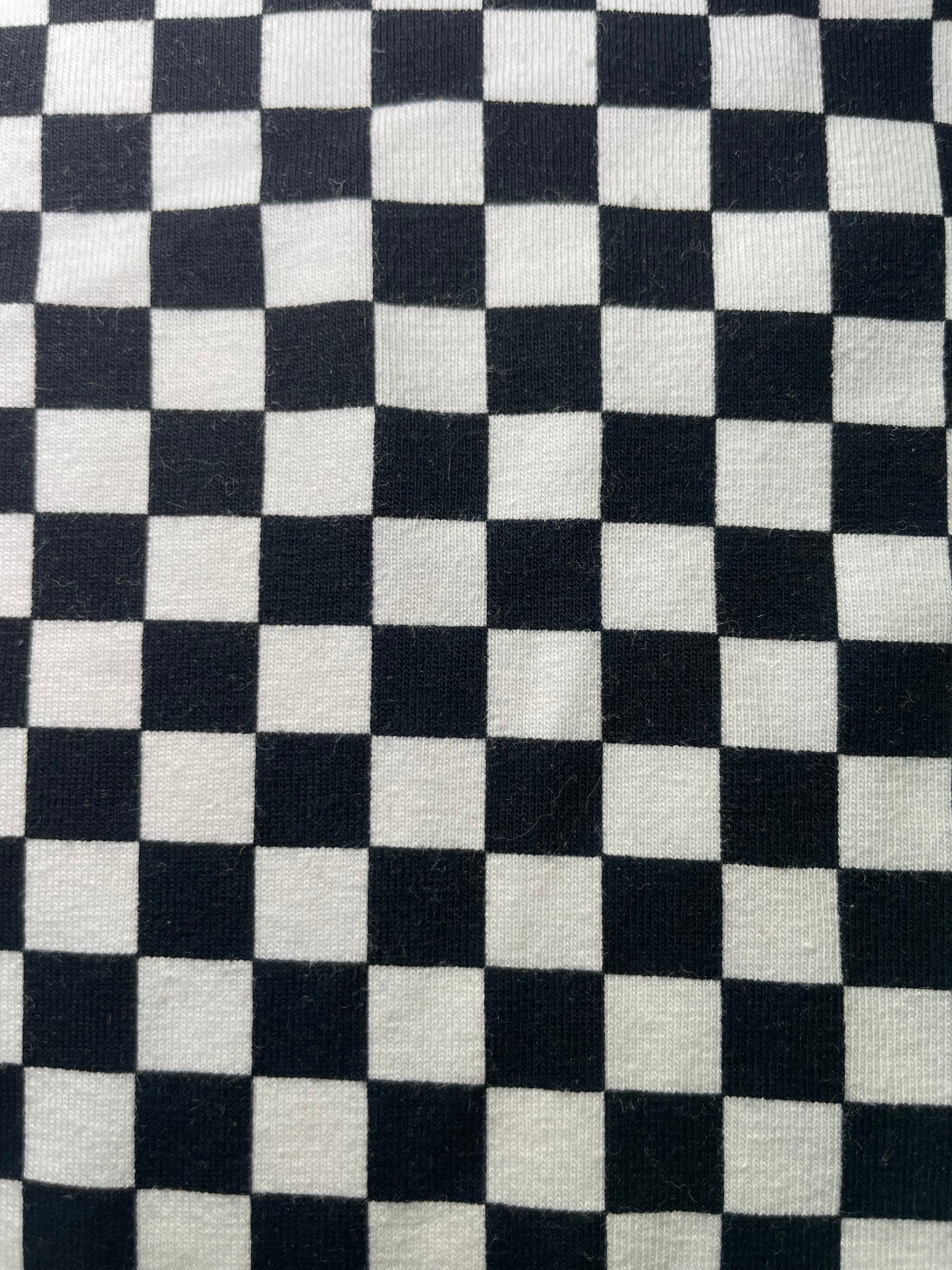 Black White Checker Cotton Jersey 90s Y2k Trending "Off the Wall 2.0"