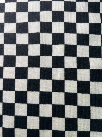 Black White Checker Cotton Jersey 90s Y2k Trending "Off the Wall 2.0"