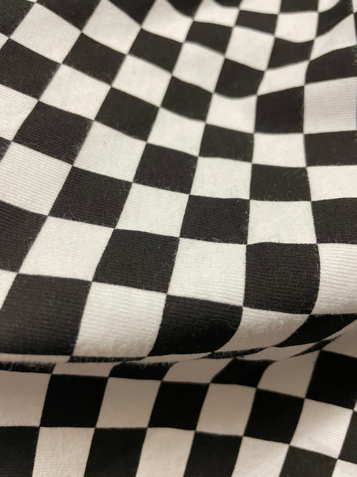 Black White Checker Cotton Jersey 90s Y2k Trending Vintage "Off the Wall"