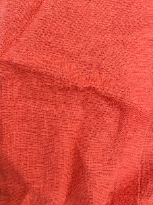 Neon Pastel Coral Linen Rayon Woven "Coral Dance Party"