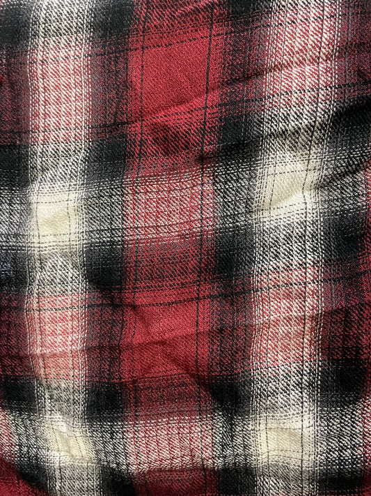 Burgundy Black Yarn Dye Plaid Rayon "Wine Dude"