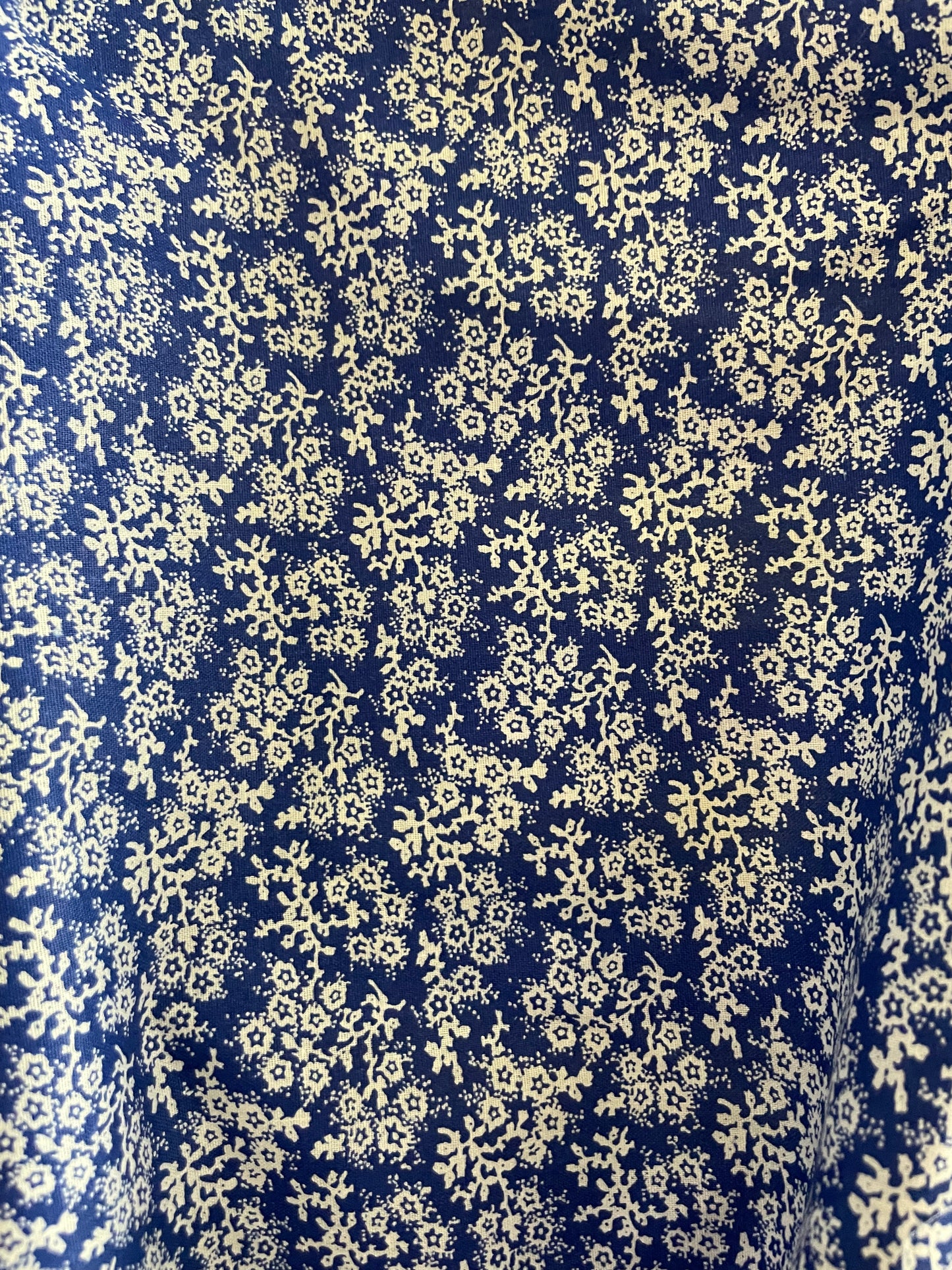 Ditsy Blue White Floral Cotton Poplin "Little Praire Vibes"