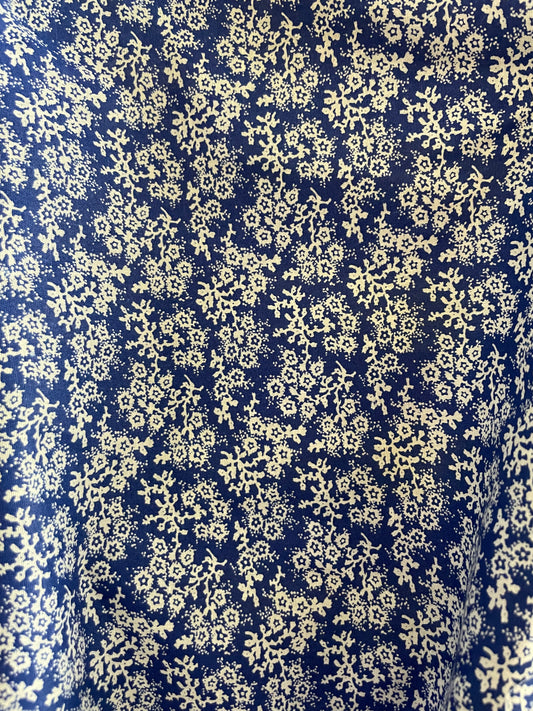 Ditsy Blue White Floral Cotton Poplin "Little Praire Vibes"