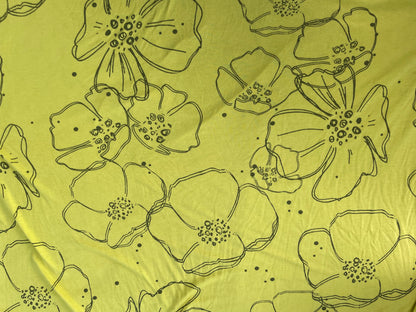 Citrine Poppy Illustration Poppy Art Print Bamboo/Spandex Jersey "Poppy Sketch"