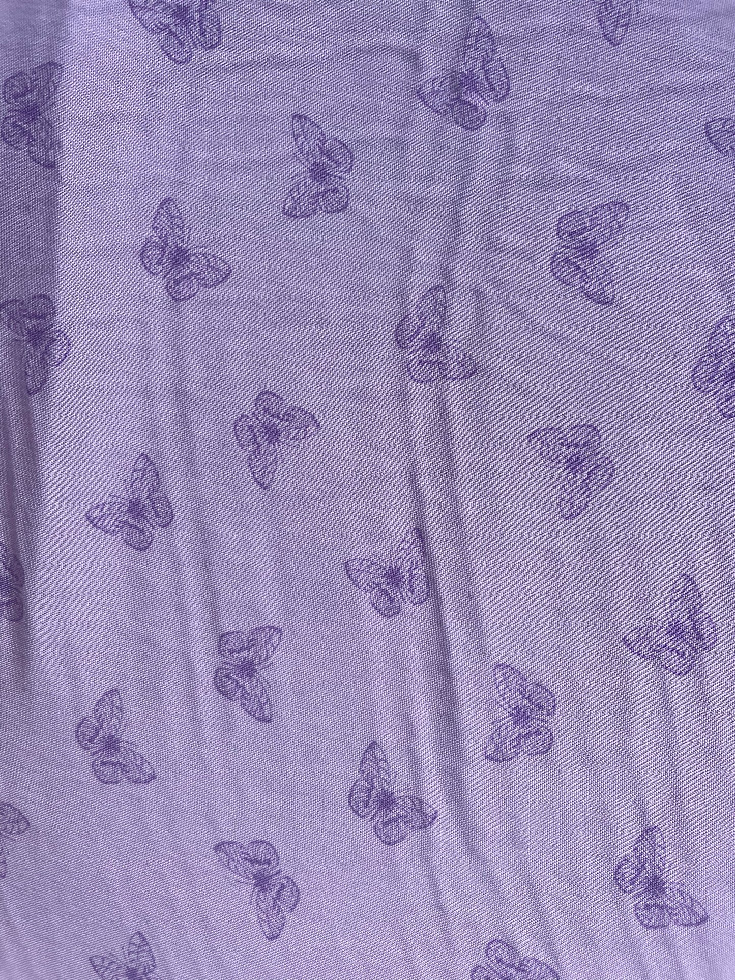 Purple Lavender Butterfly Retro Spring Print Rayon Challis "Butterfly Dreams"